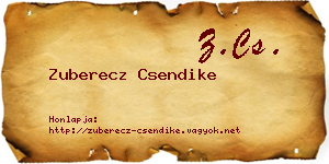 Zuberecz Csendike névjegykártya